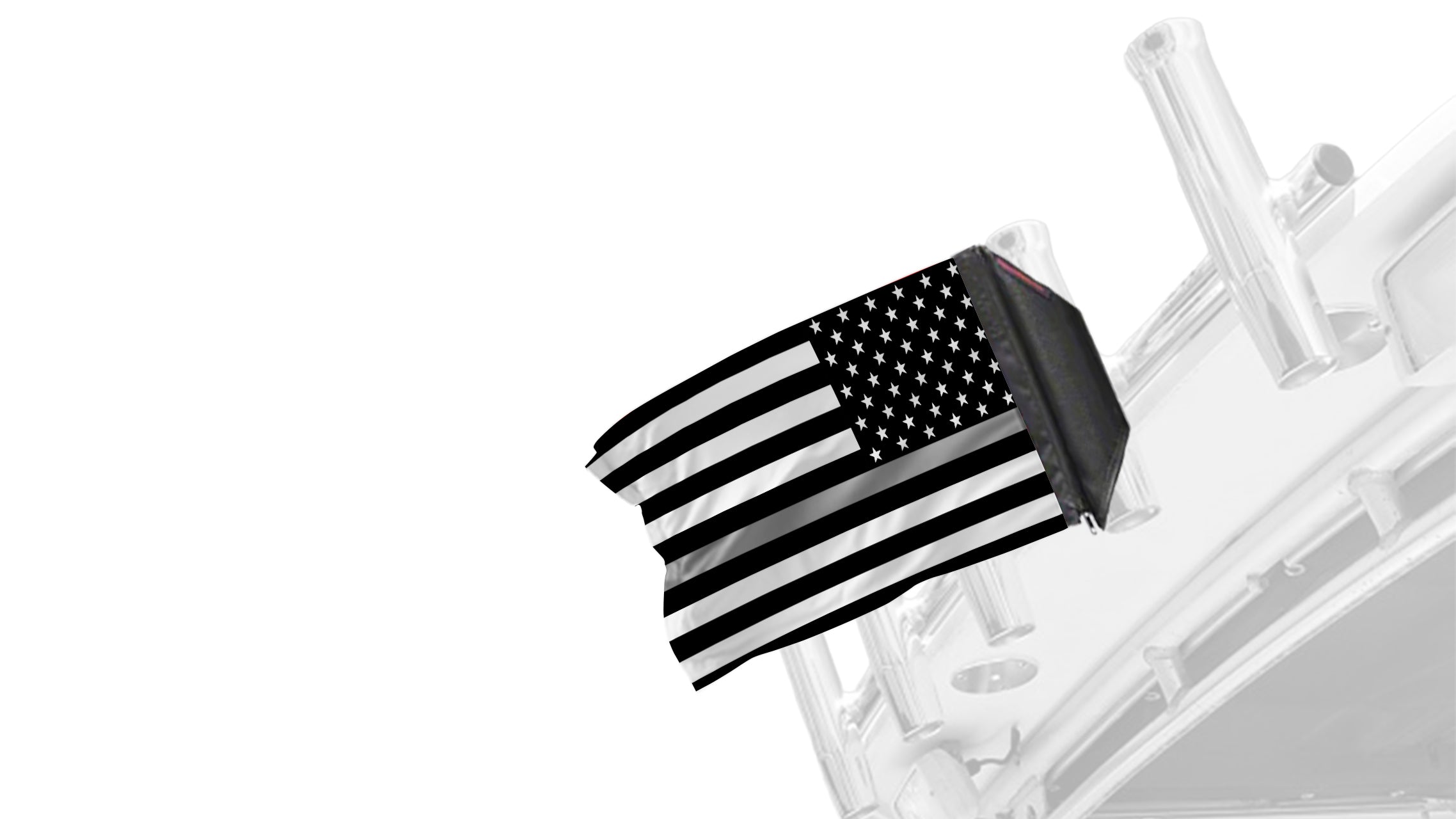 USA Subdued Thin Grey Line 12"x18" Forever Wave Flag for Boats
