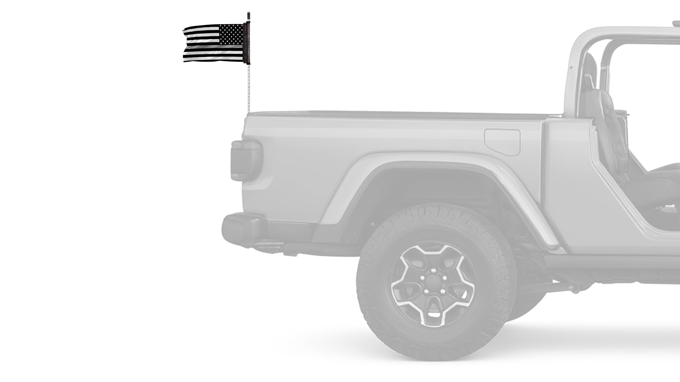 USA Subdued Thin Grey Line 12"x18" Forever Wave Flag for Jeep Wrangler TJ 1996-2006