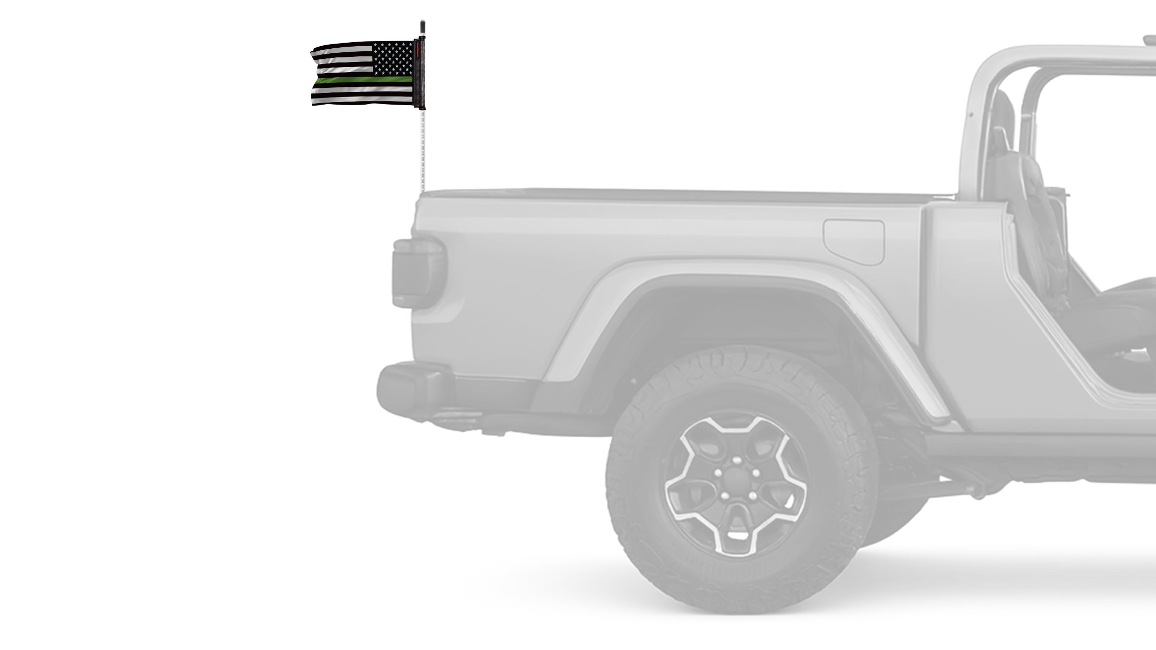 USA Subdued Thin Green Line 12"x18" Forever Wave Flag for Jeep Wrangler YJ 1986-1995