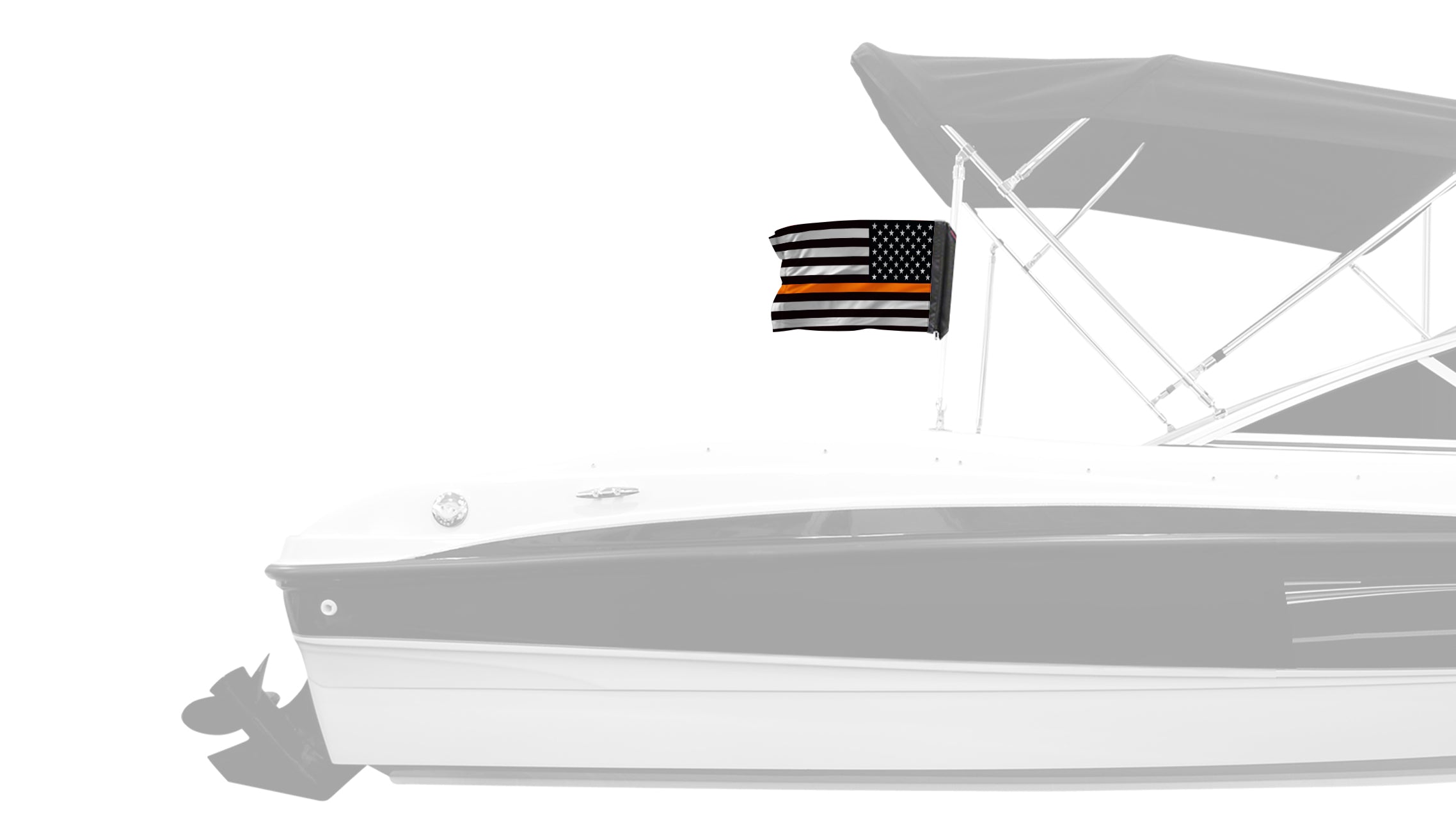 USA Subdued Thin Orange Line 12"x18" Forever Wave Flag for Boats