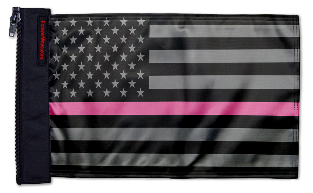 USA Subdued Thin Pink Line 12"x18" Forever Wave Flag for Jeep Wrangler LJ 2003-2006