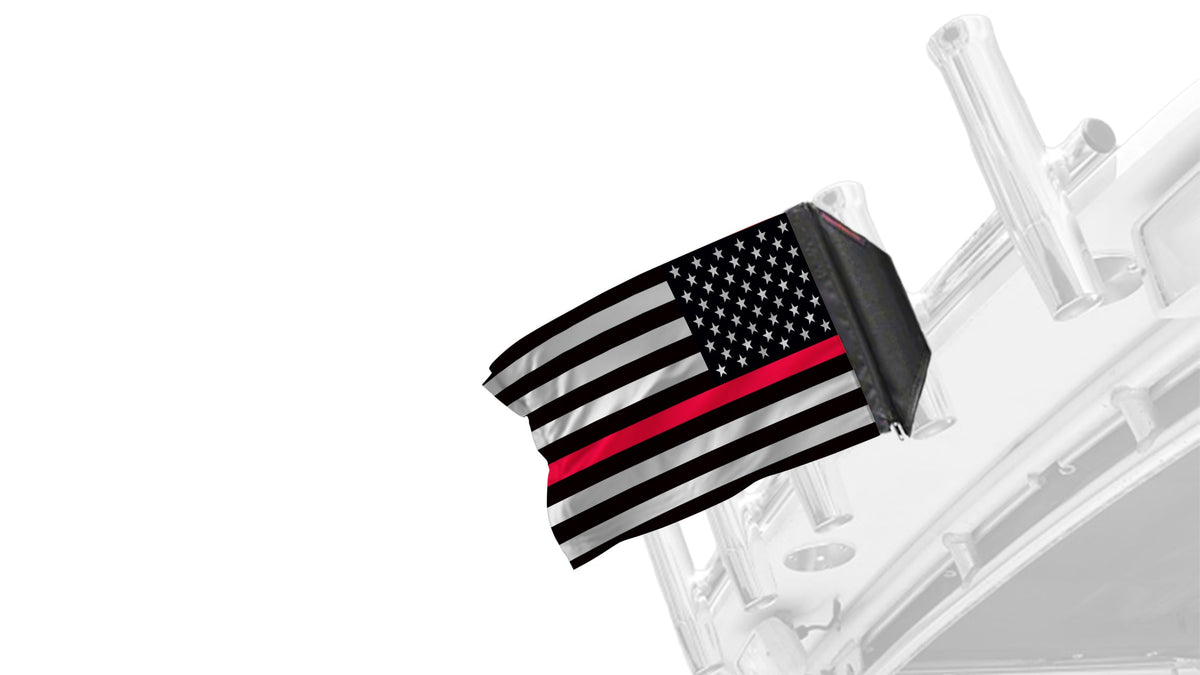USA Subdued Thin Red Line 12"x18" Forever Wave Flag for Boats