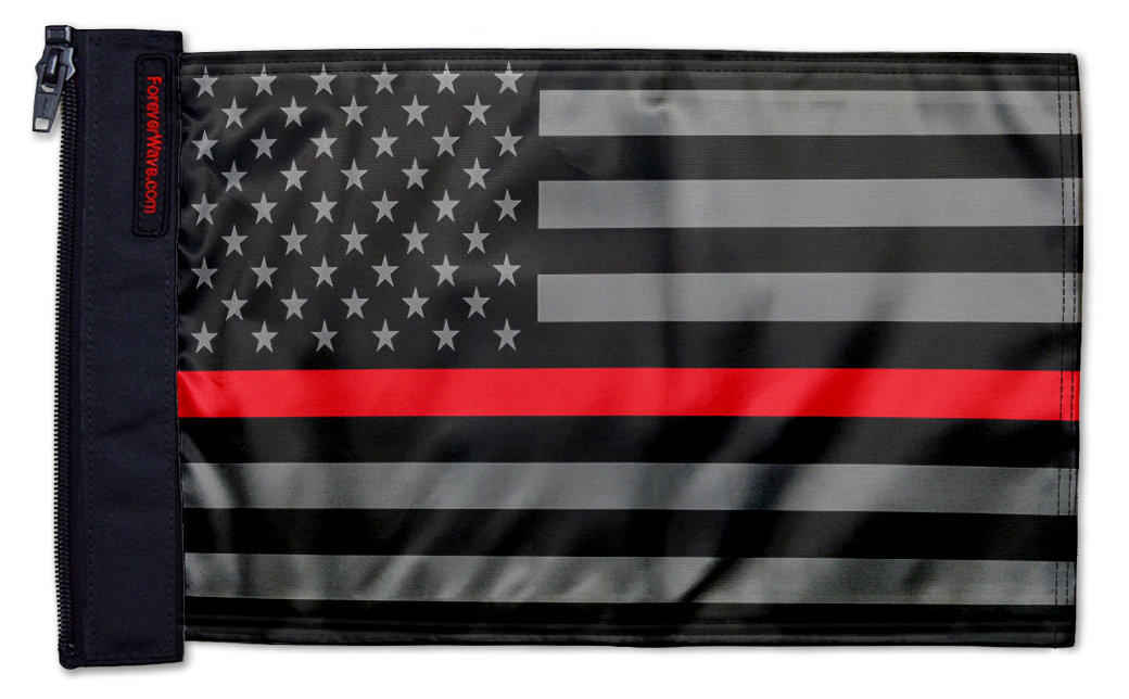 USA Subdued Thin Red Line 12"x18" Forever Wave Flag for Jeep Wrangler LJ 2003-2006