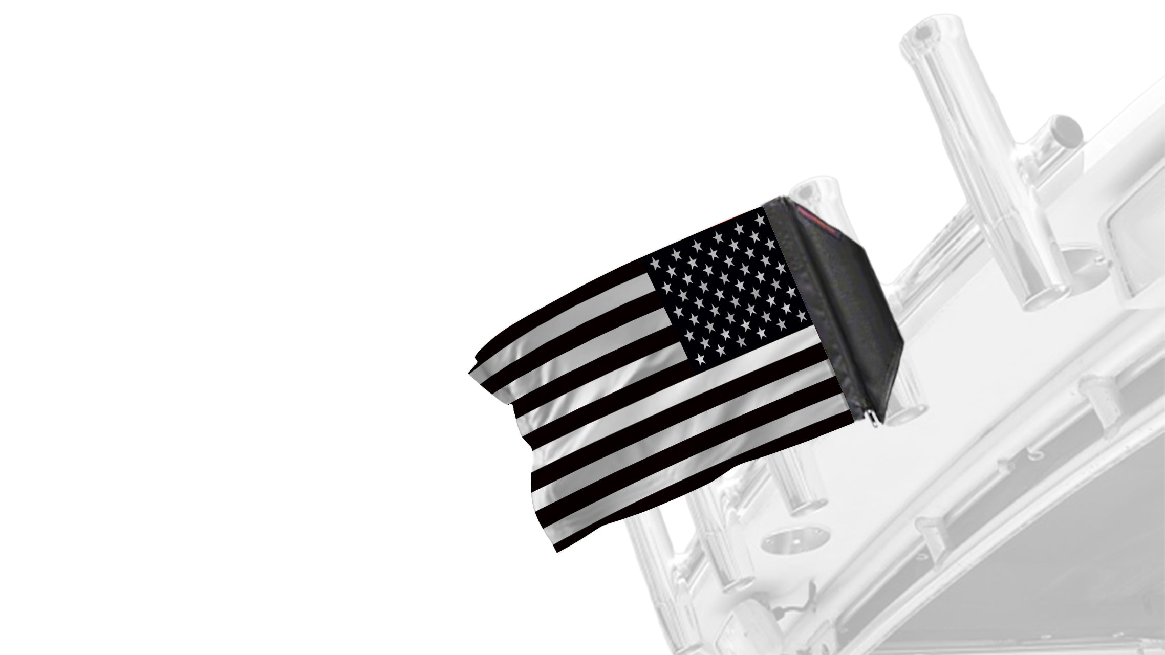 USA Subdued Thin White Line 12"x18" Forever Wave Flag for Boats