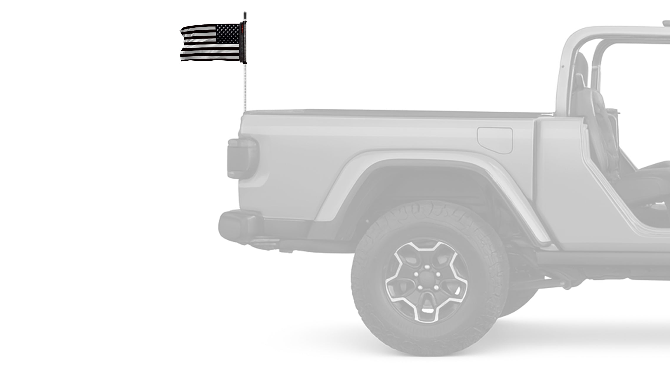 USA Subdued Thin White Line 12"x18" Forever Wave Flag for Jeep Wrangler JL 2-Door 2018-Present