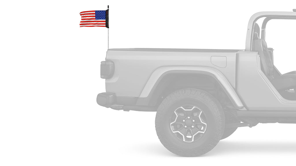 USA Black 12"x18" Forever Wave Flag for Jeep Wrangler JL 2-Door 2018-Present