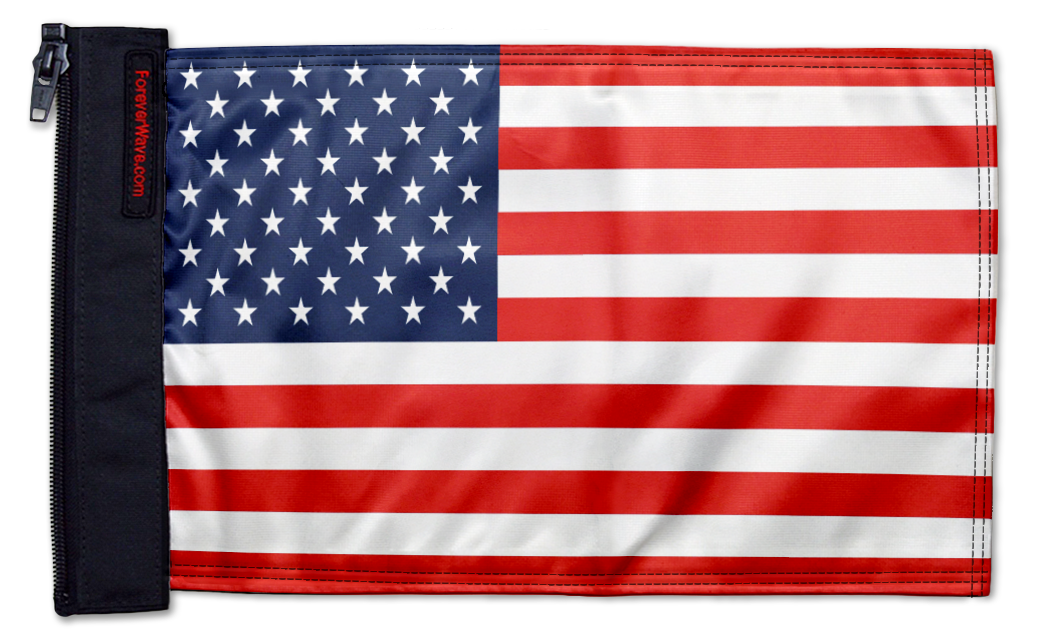 USA Ol' Glory - The Stars and Stripes 12"x18" Forever Wave Flag for Jeep Wrangler JKU 4-Door 2007-2018