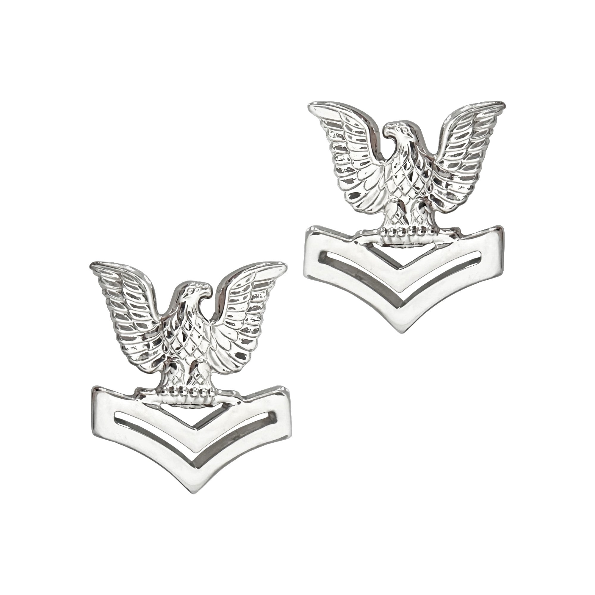 U.S. Navy Petty Officer 2nd Class Collar Device (E5) STA-BRITE® Pin-on (PAIR)