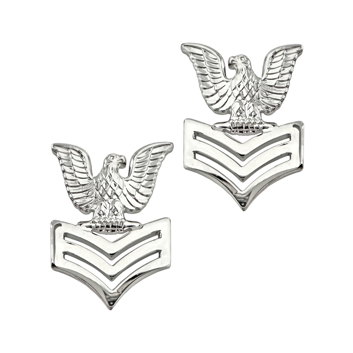 U.S. Navy Petty Officer 1st Class Collar Device (E6) STA-BRITE® Pin-on (PAIR)