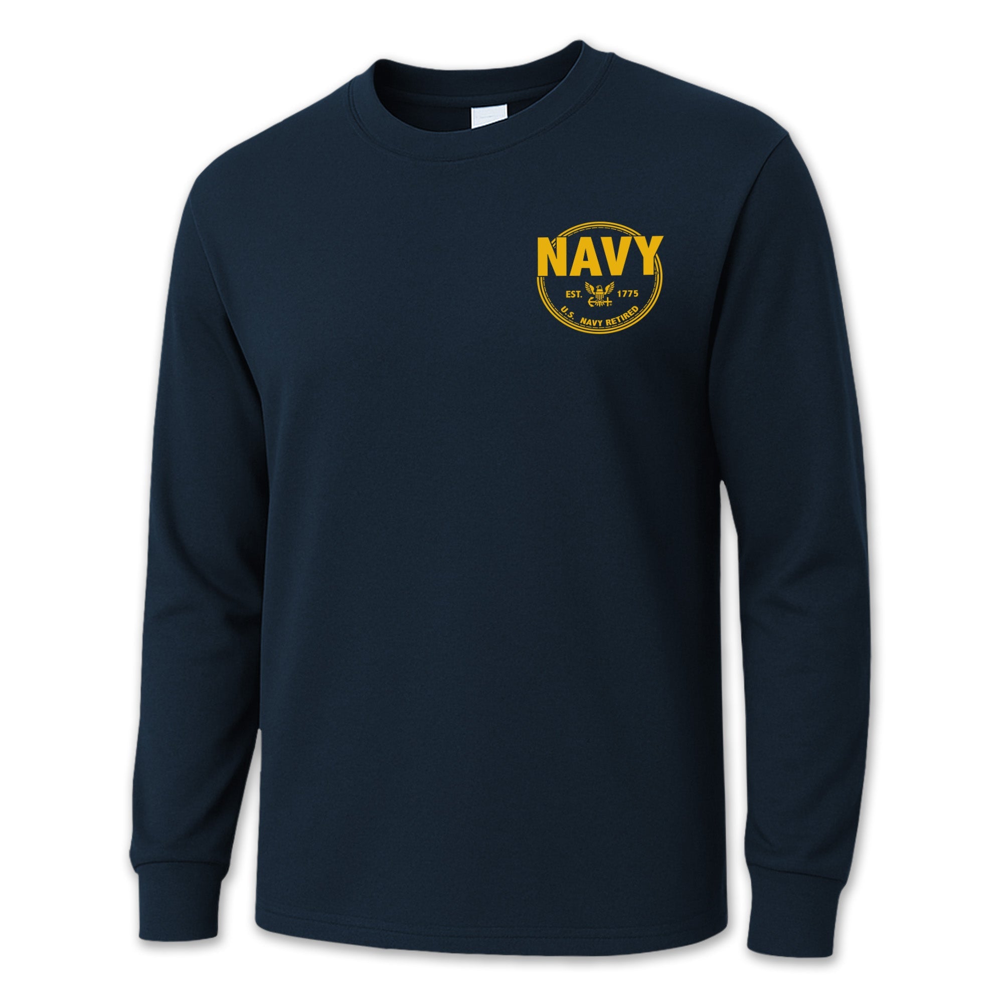 Navy Retired Left Chest Long Sleeve T-Shirt