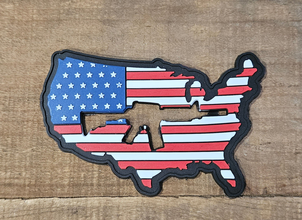 USA Gun Cutout PVC Patches