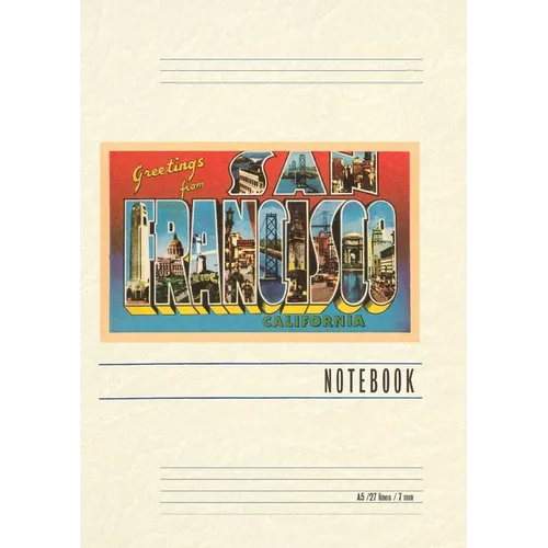 Vintage Lined Notebook Greetings from San Francisco, California - Paperback