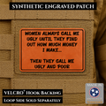 Ugly and Poor Funny Morale Patch | Made in USA | VELCRO® Brand Hook Backing