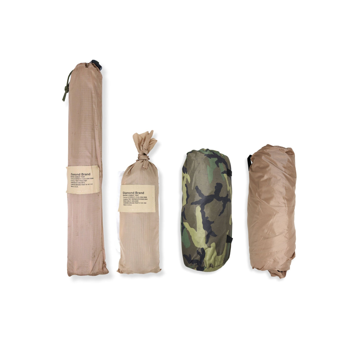 Tent Components for Two Person Combat Diamond Brand Tent (Used - Grade B)