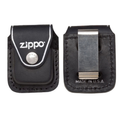 Zippo Clip-On Black Leather Pouch, For Zippo Lighters, Metal Belt Clip #LPCBK