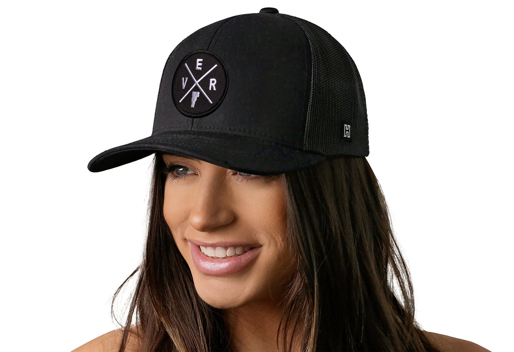 Vermont Trucker Hat  |  Black VER X Snapback