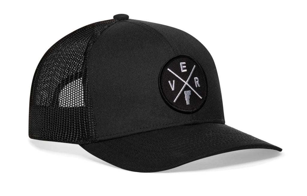 Vermont Trucker Hat  |  Black VER X Snapback