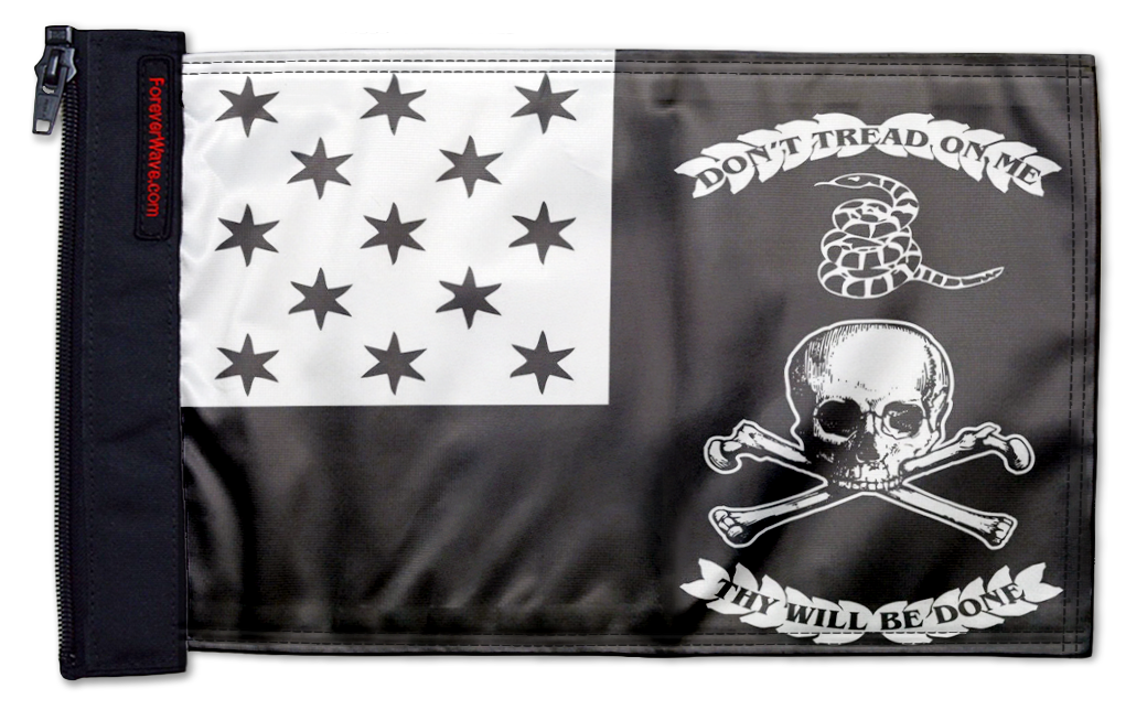 Veterans Exempt 12"x18" Forever Wave Flag for Jeep Wrangler JK 2-Door 2007-2018
