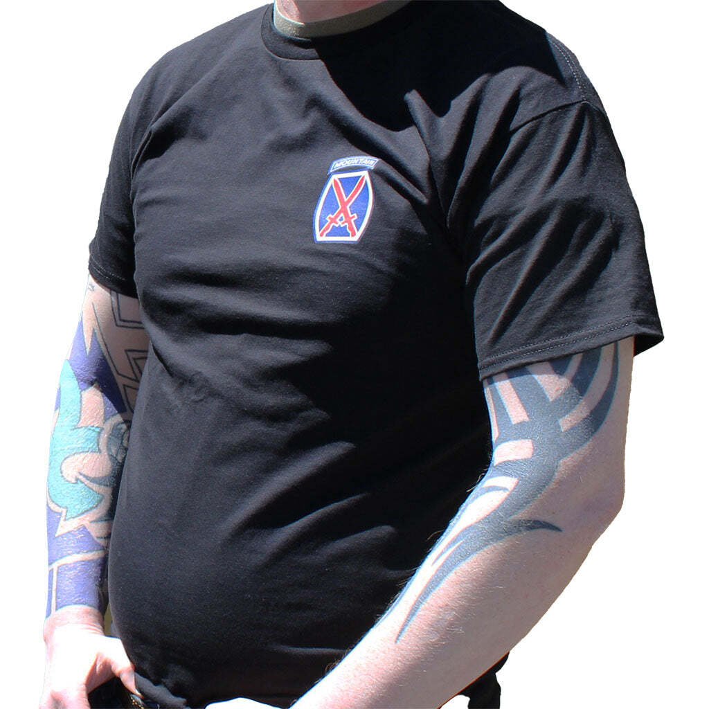 10th Mountain Division T-Shirt – Classic 10th Mtn Crest Military Graphic Tee