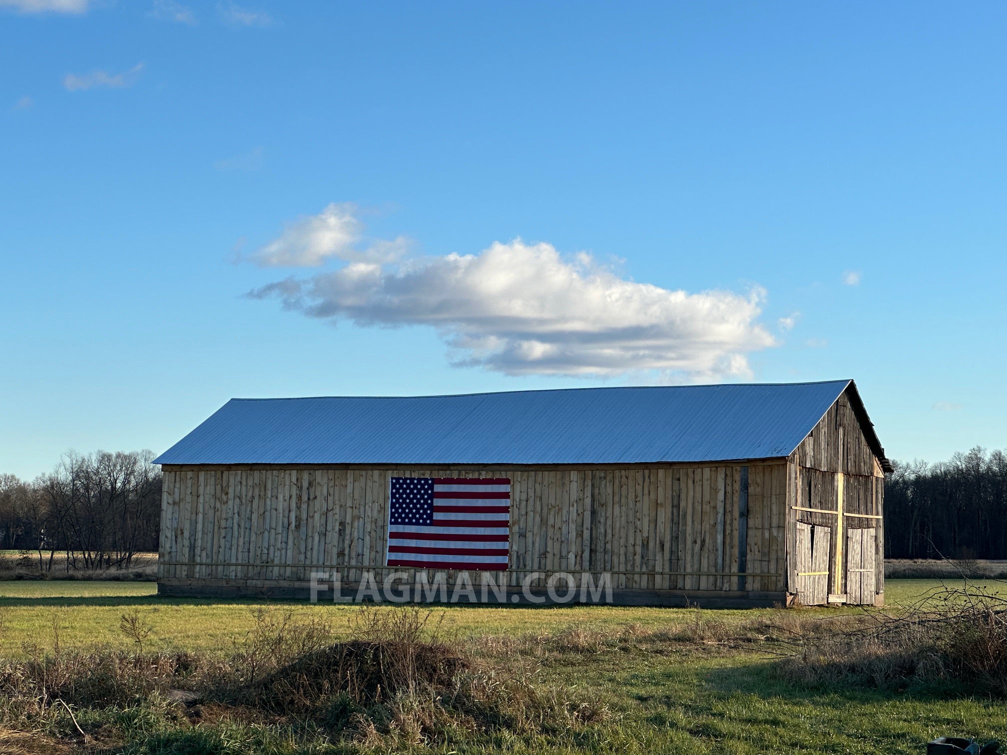 WallSafe™ Polyester Wall-Mounted American Flag | Reinforced Edge Grommets | Made in USA