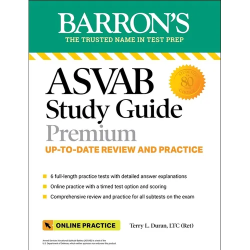 ASVAB Study Guide Premium: 6 Practice Tests + Comprehensive Review + Online Practice - Paperback