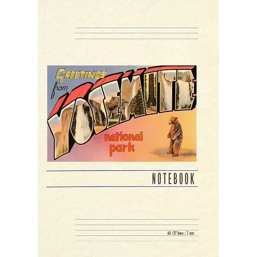 Vintage Lined Notebook Greetings from Yosemite National Park - Paperback