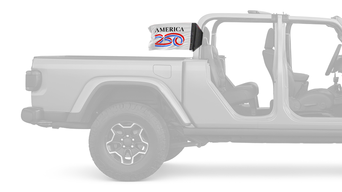 America 250 12"x18" Forever Wave Flag for Jeep Gladiator JT