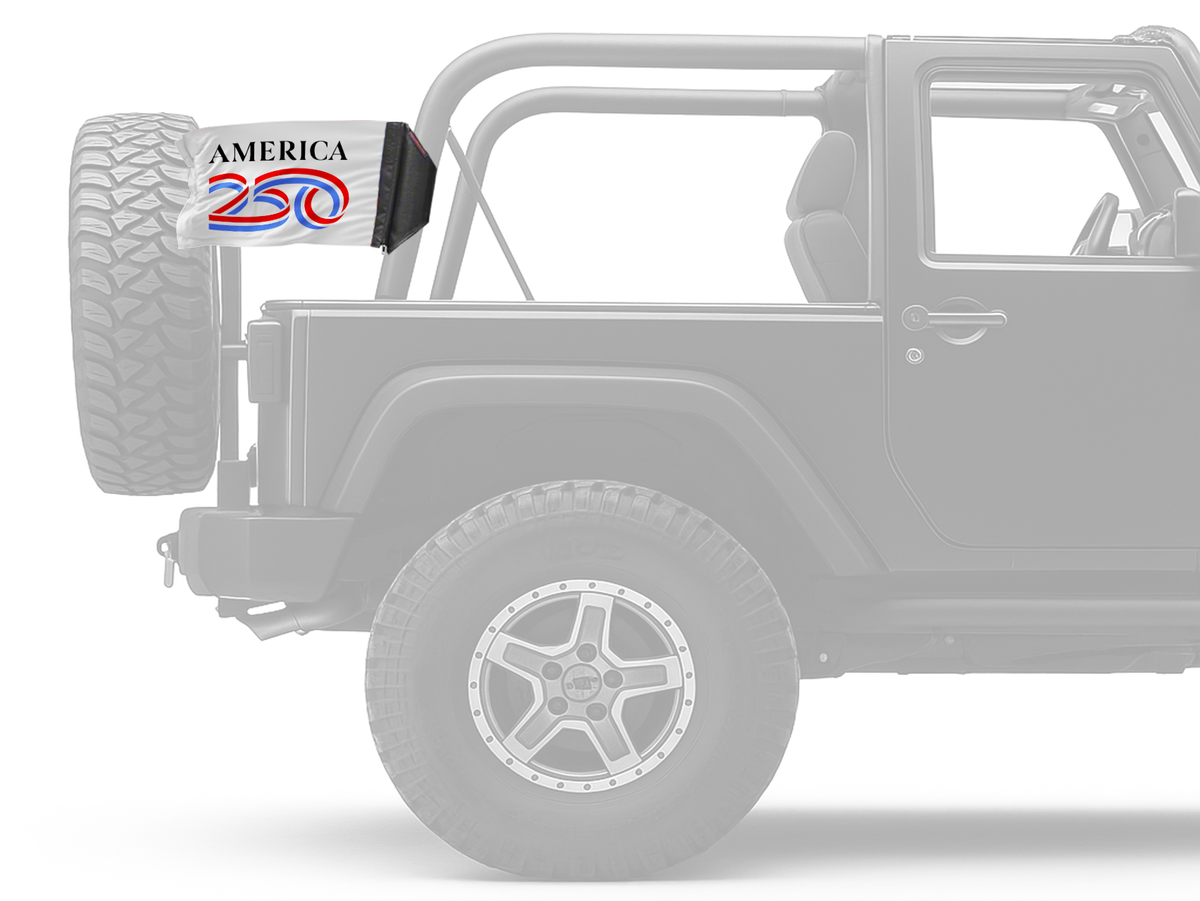 America 250 12"x18" Forever Wave Flag for Jeep Wrangler JL 2-Door 2018-Present