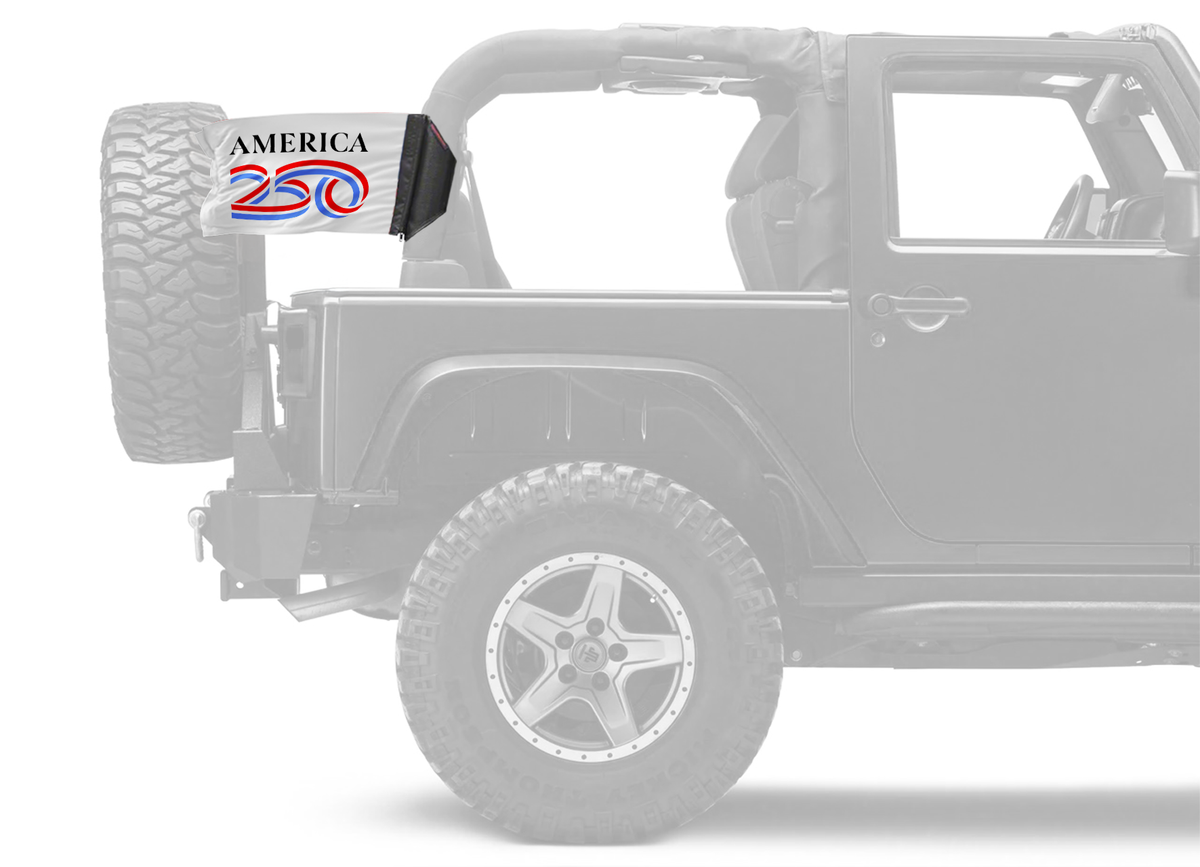 America 250 12"x18" Forever Wave Flag for Jeep Wrangler JLU 4-Door 2018-Present
