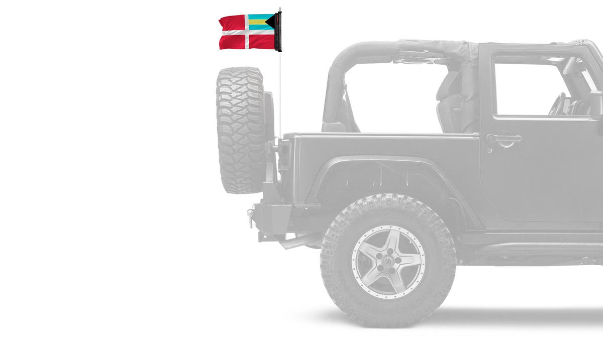 Bahamas Courtesy 12"x18" Forever Wave Flag for Jeep Wrangler LJ 2003-2006