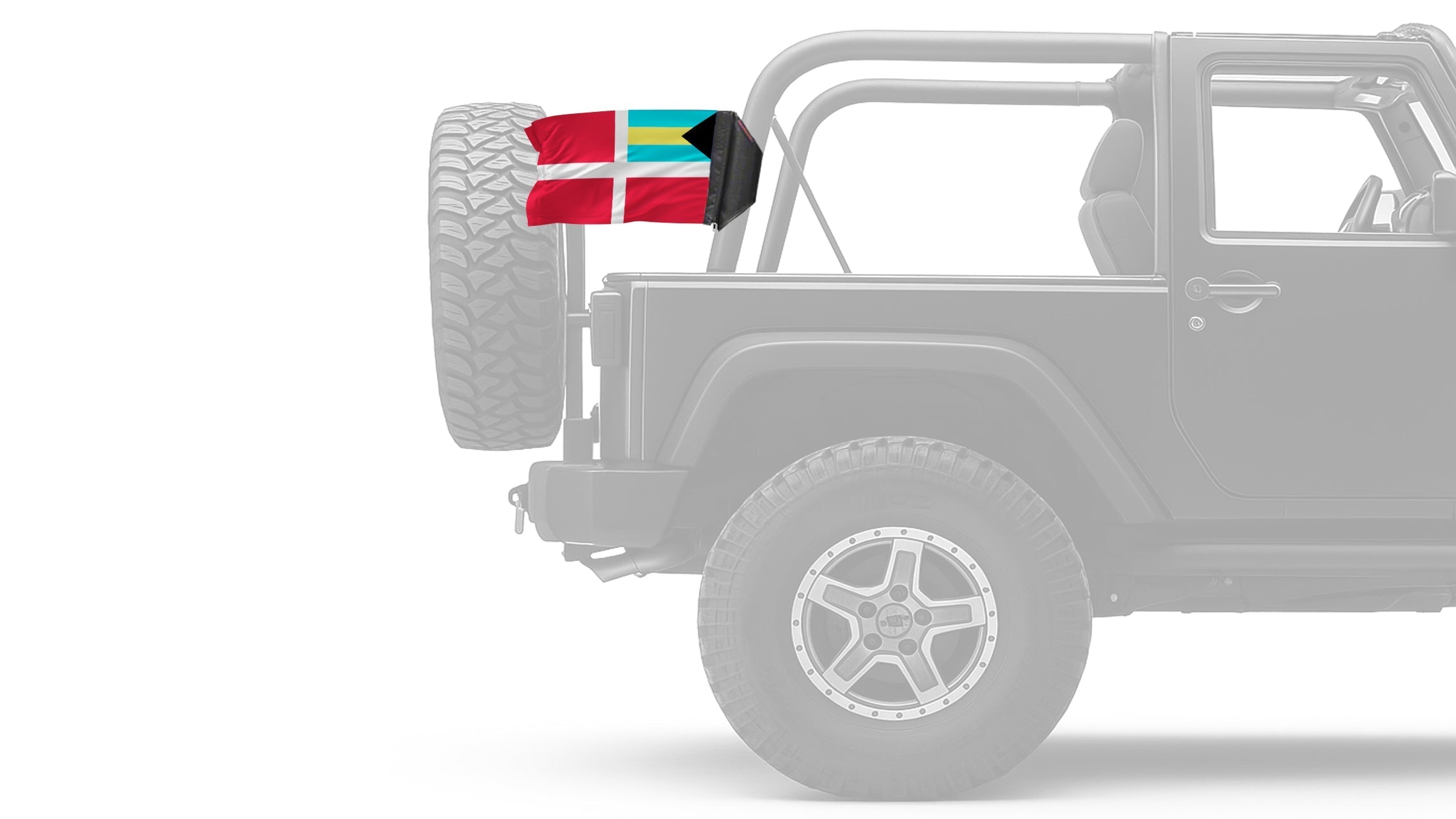Bahamas Courtesy 12"x18" Forever Wave Flag for Jeep Wrangler TJ 1996-2006