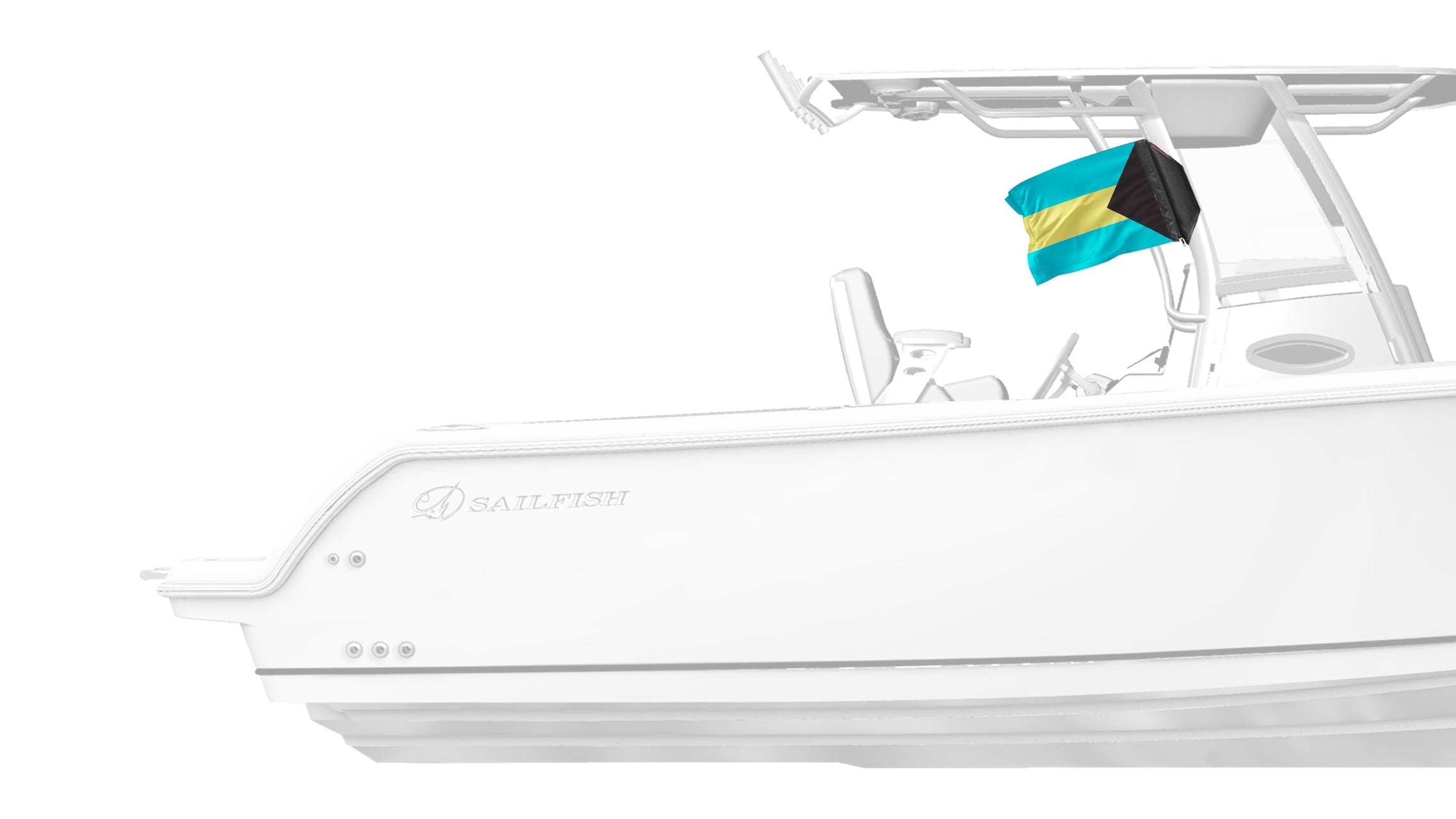 Bahamas 12"x18" Forever Wave Flag for Boats