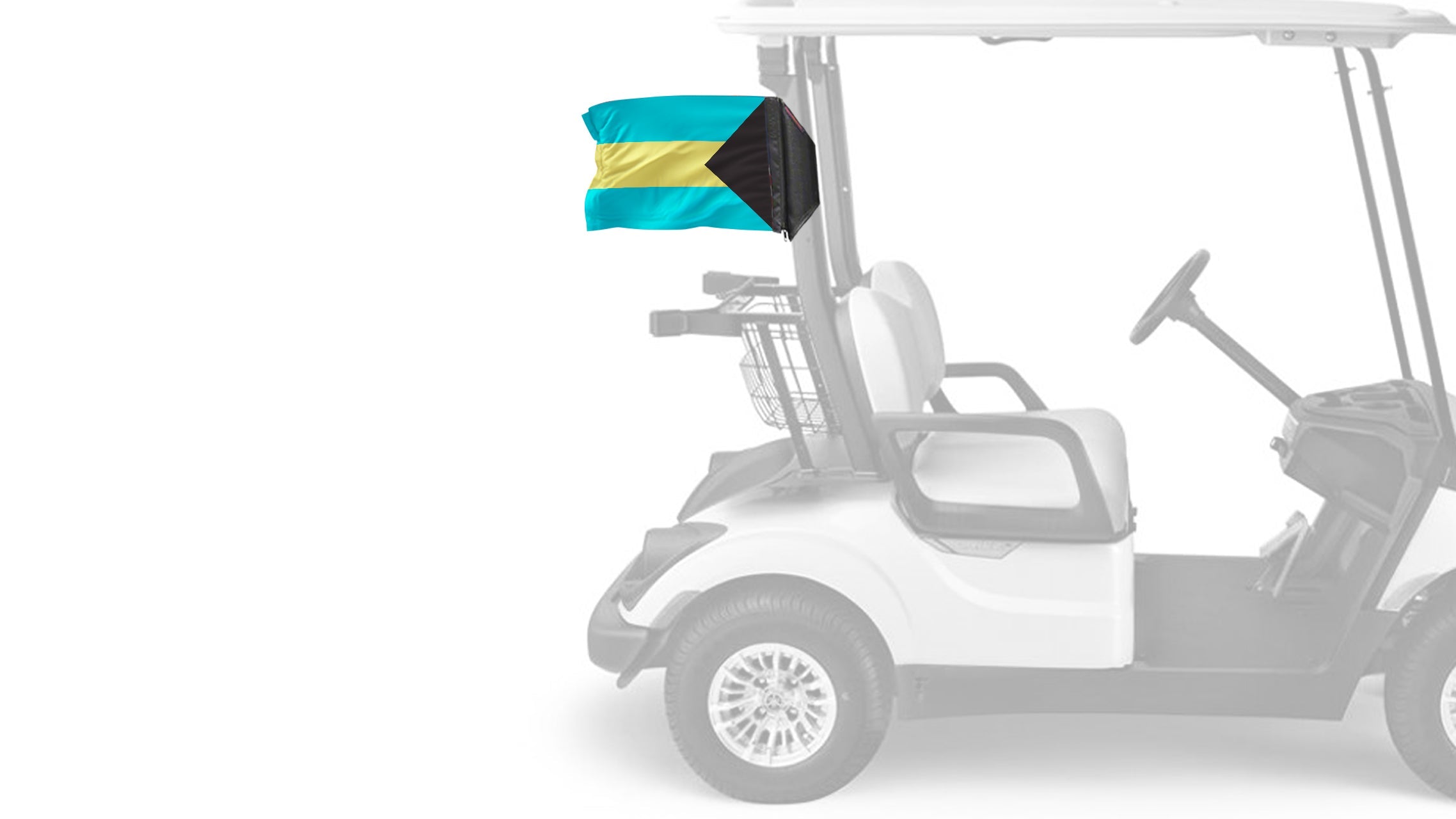 Bahamas 12"x18" Forever Wave Flag for Golf Carts