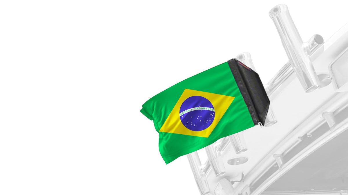 Brazil 12"x18" Forever Wave Flag for Boats