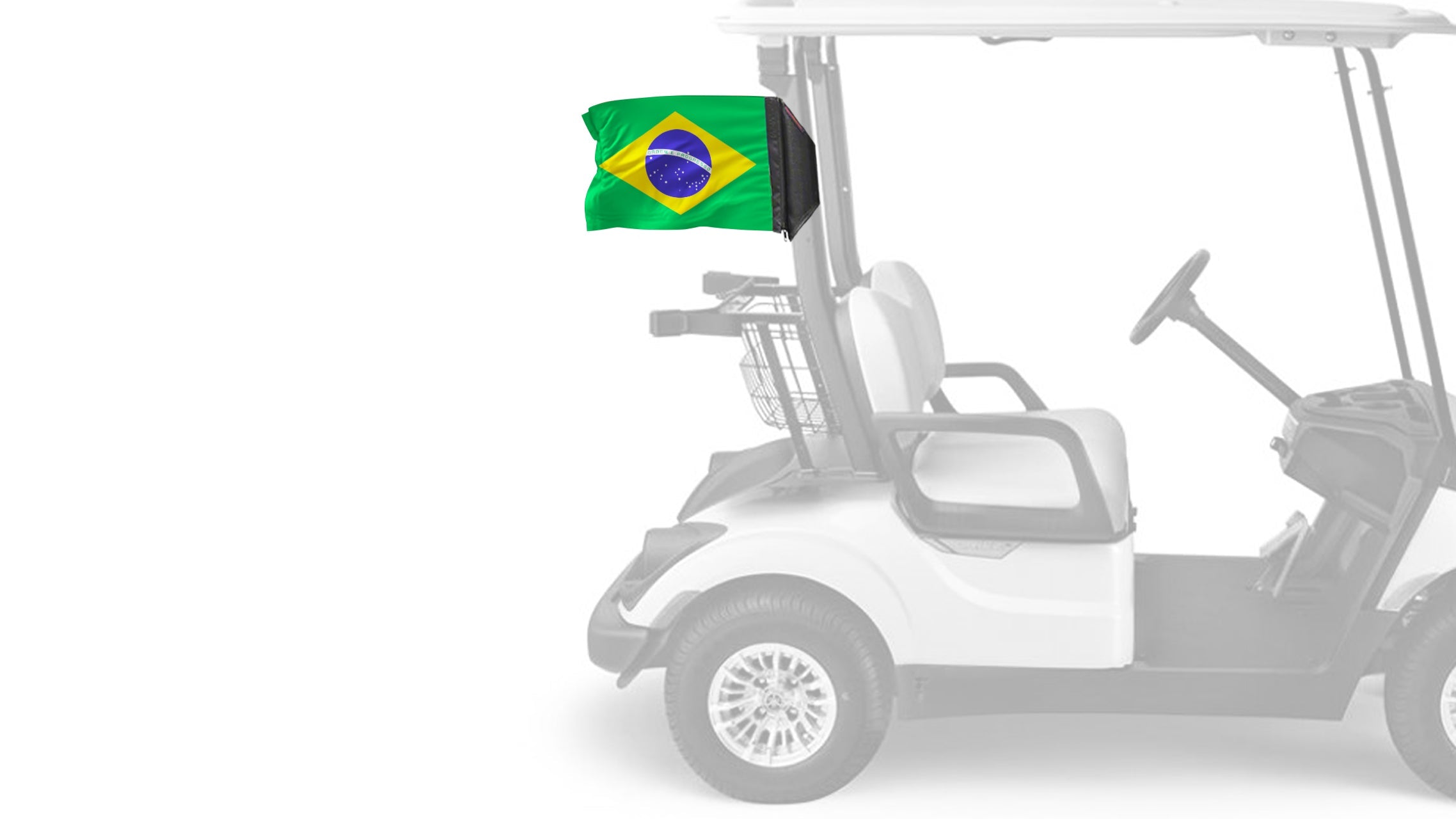 Brazil 12"x18" Forever Wave Flag for Golf Carts