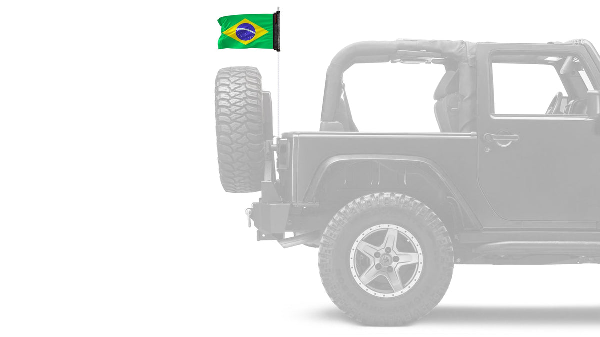 Brazil 12"x18" Forever Wave Flag for Jeep Wrangler CJ-7 and CJ-8 1976-1986