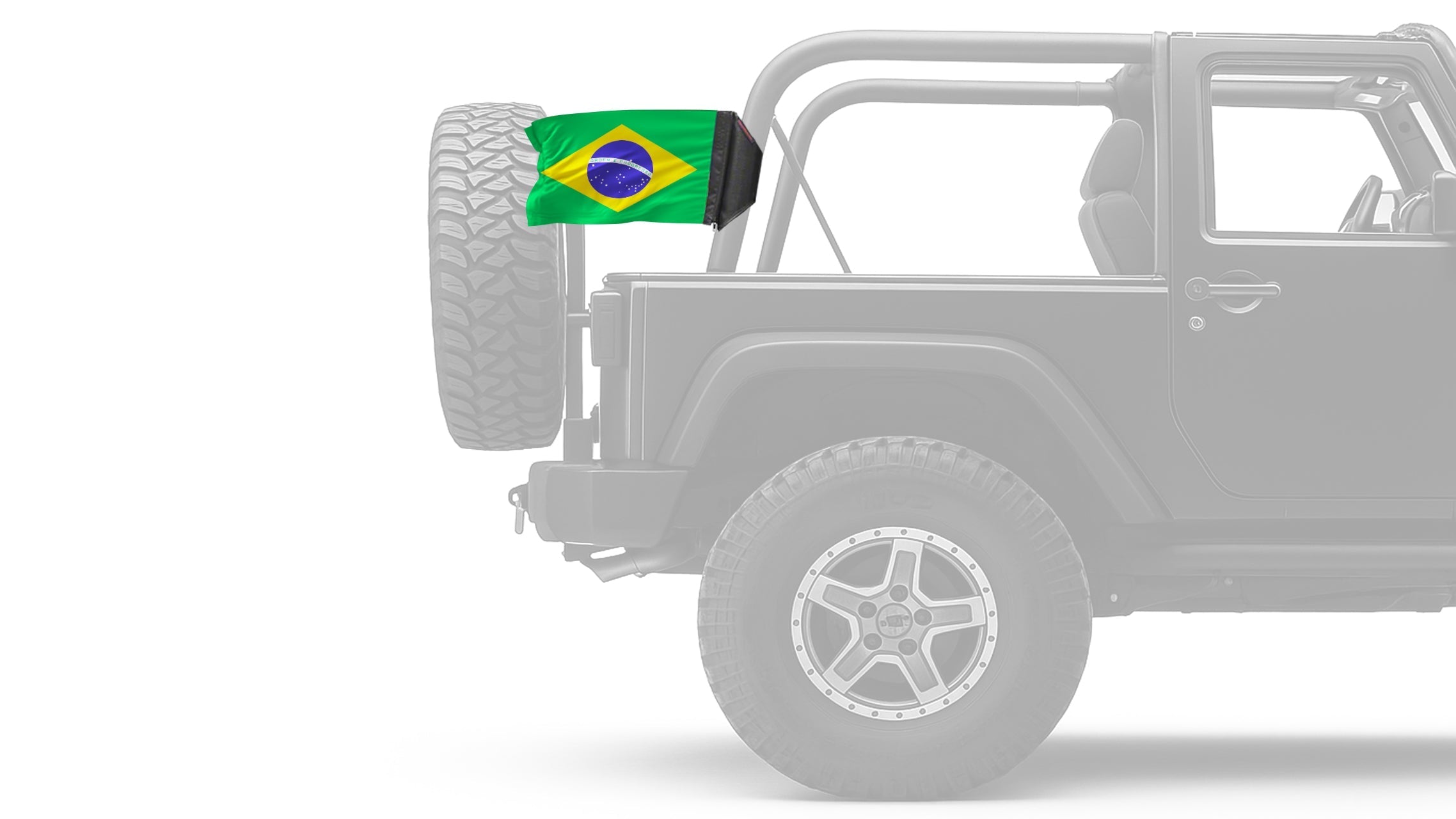 Brazil 12"x18" Forever Wave Flag for Jeep Wrangler CJ-7 and CJ-8 1976-1986