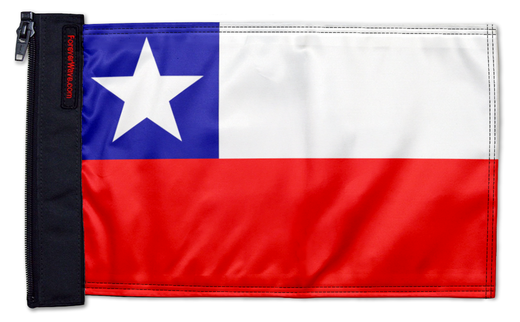 Chile 12"x18" Forever Wave Flag for Boats