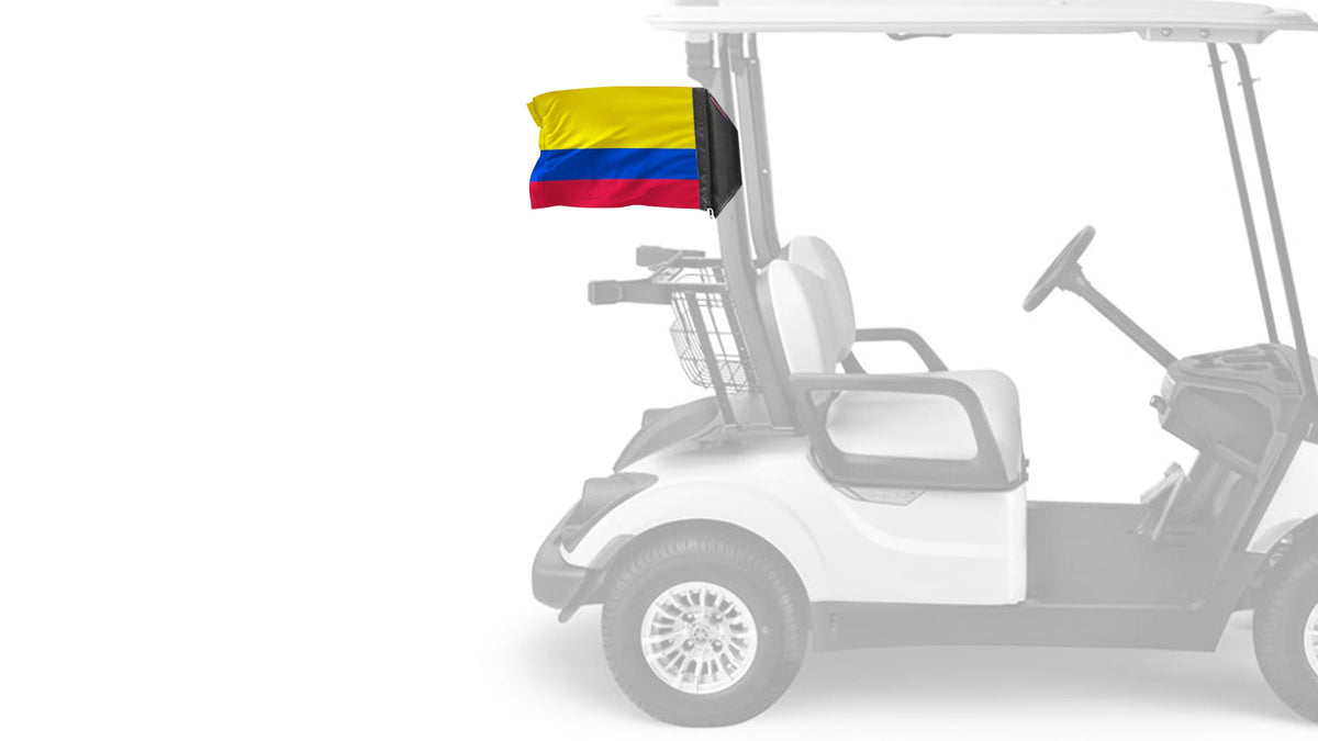 Colombia 12"x18" Forever Wave Flag for Golf Carts
