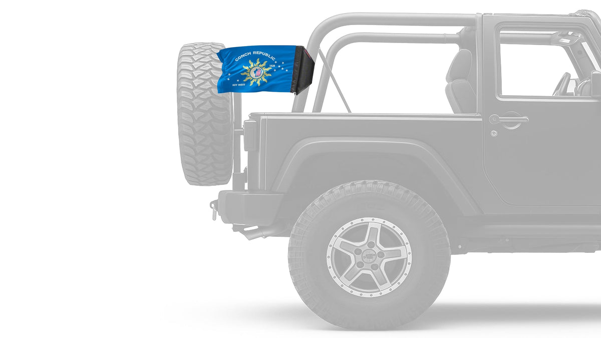 Conch Republic 12"x18" Forever Wave Flag for Jeep Wrangler JL 2-Door 2018-Present