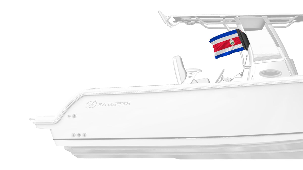 Costa Rica 12"x18" Forever Wave Flag for Boats