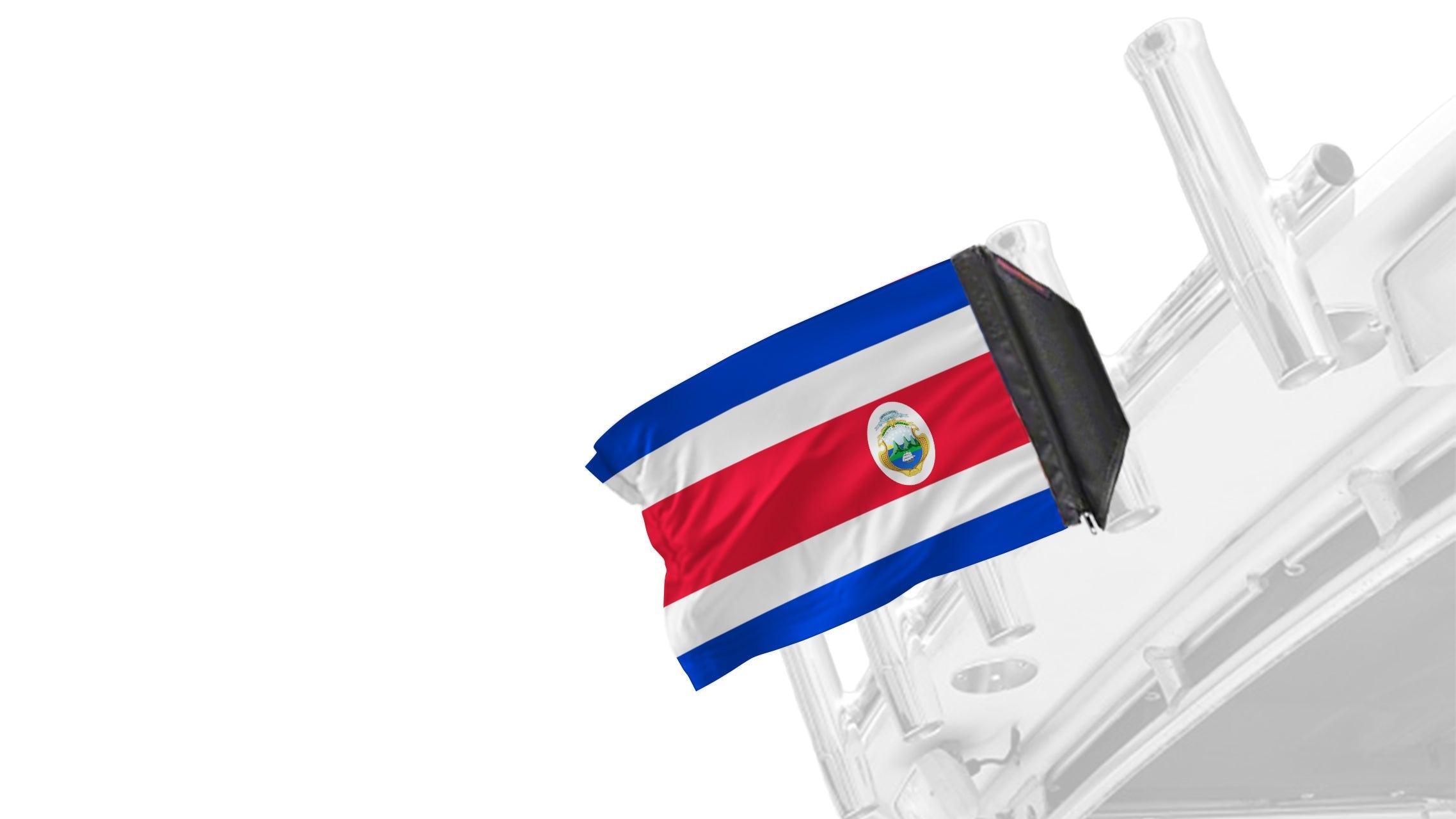 Costa Rica 12"x18" Forever Wave Flag for Boats