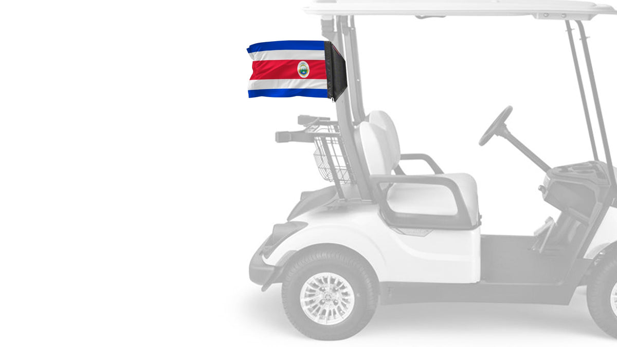 Costa Rica 12"x18" Forever Wave Flag for Golf Carts