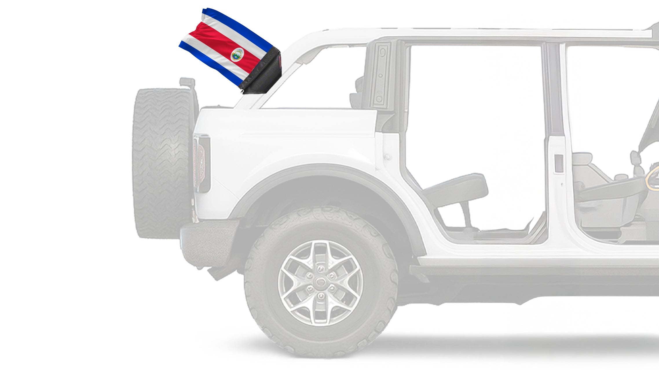 Costa Rica 12"x18" Forever Wave Flag for Bronco