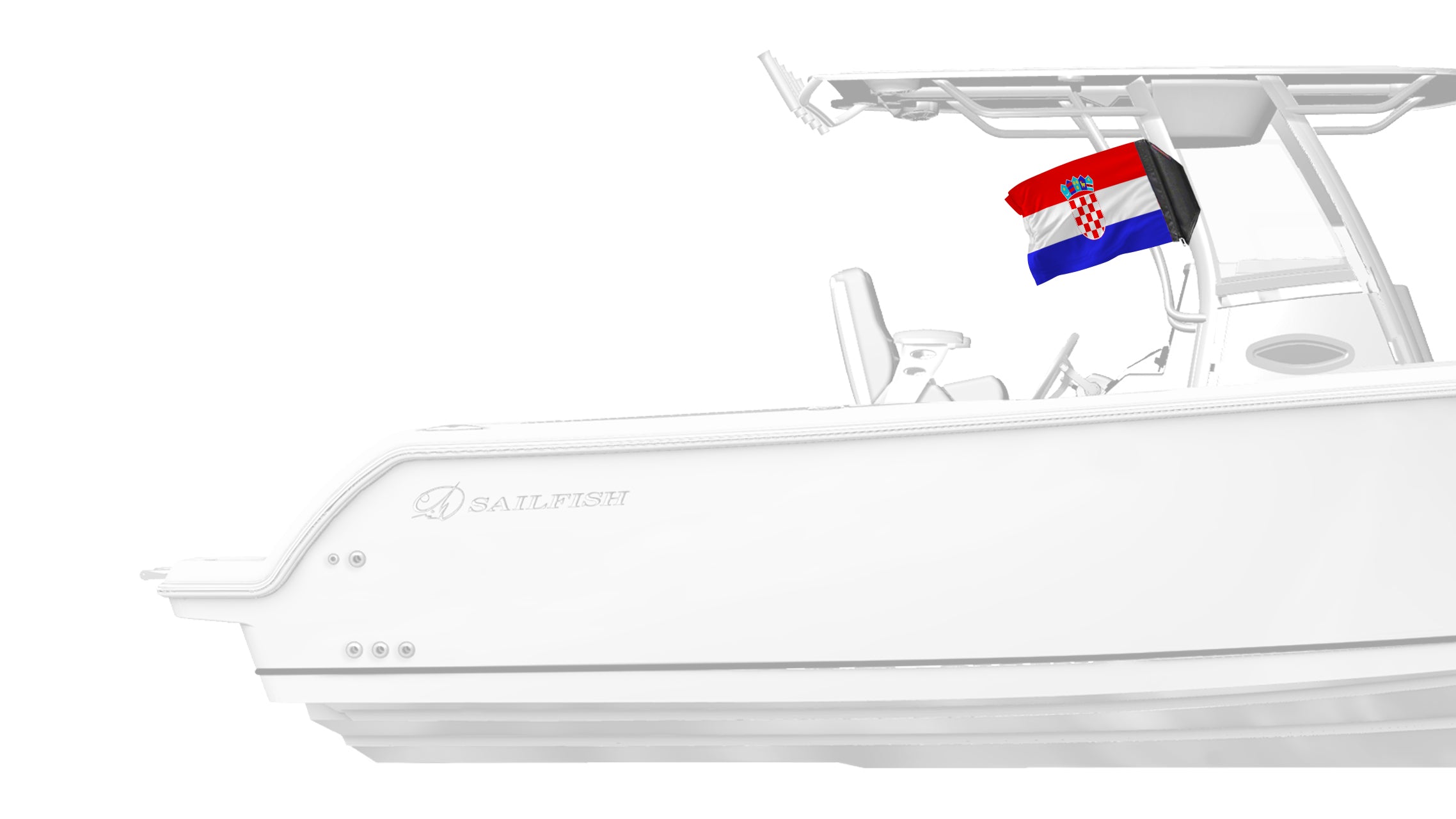 Croatia 12"x18" Forever Wave Flag for Boats