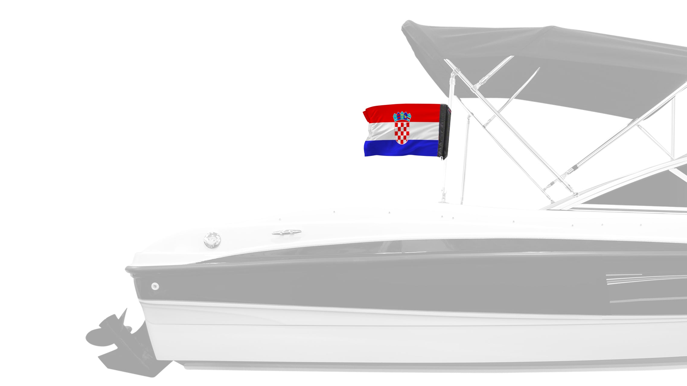 Croatia 12"x18" Forever Wave Flag for Boats