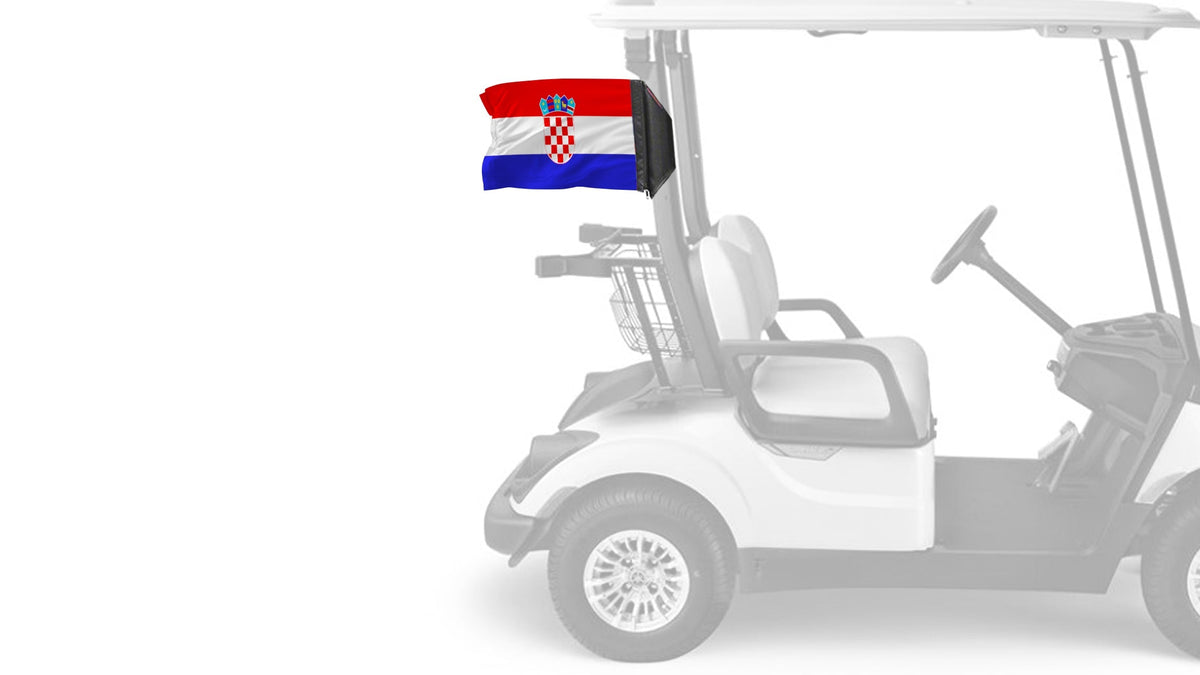 Croatia 12"x18" Forever Wave Flag for Golf Carts