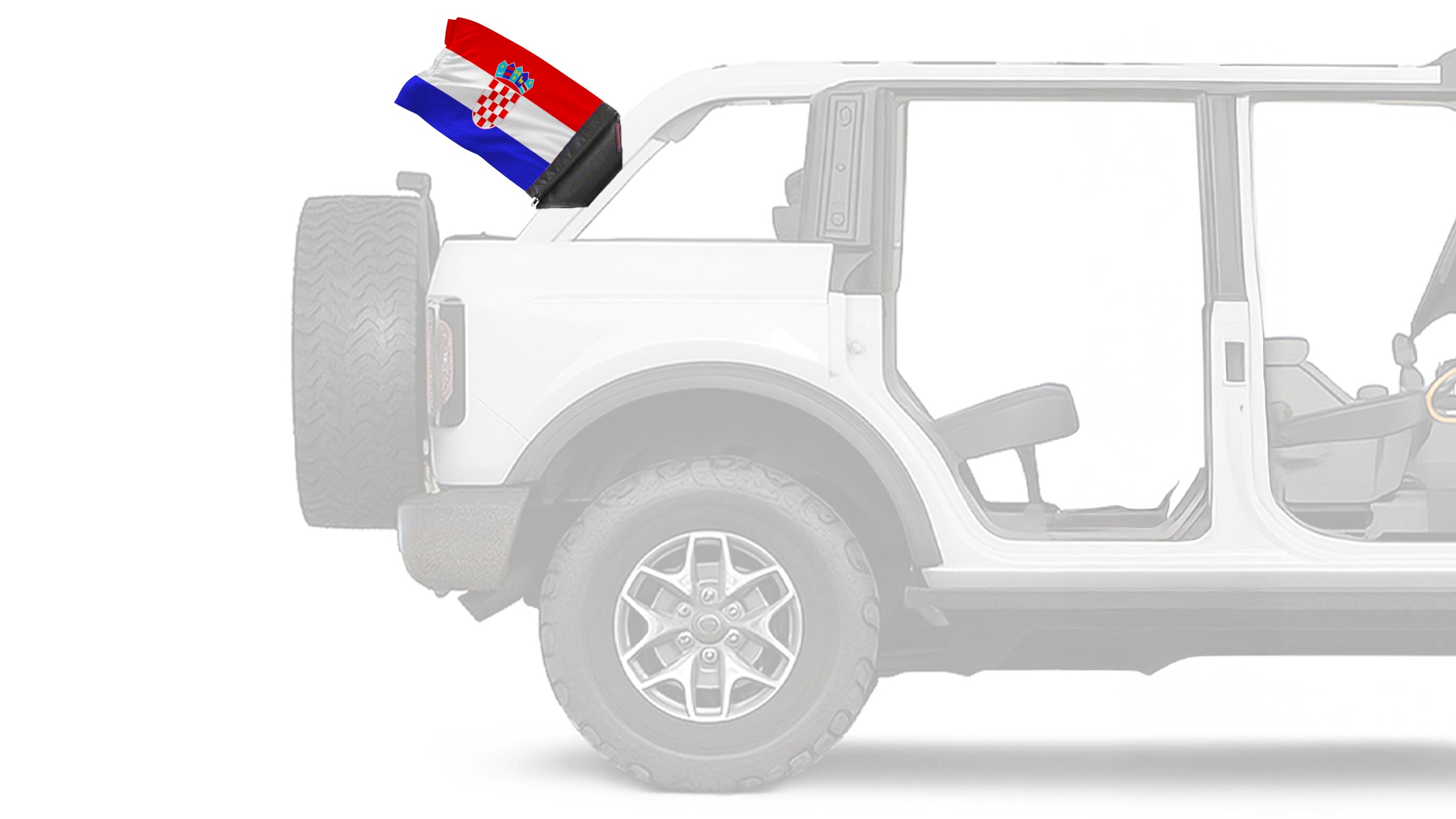 Croatia 12"x18" Forever Wave Flag for Bronco