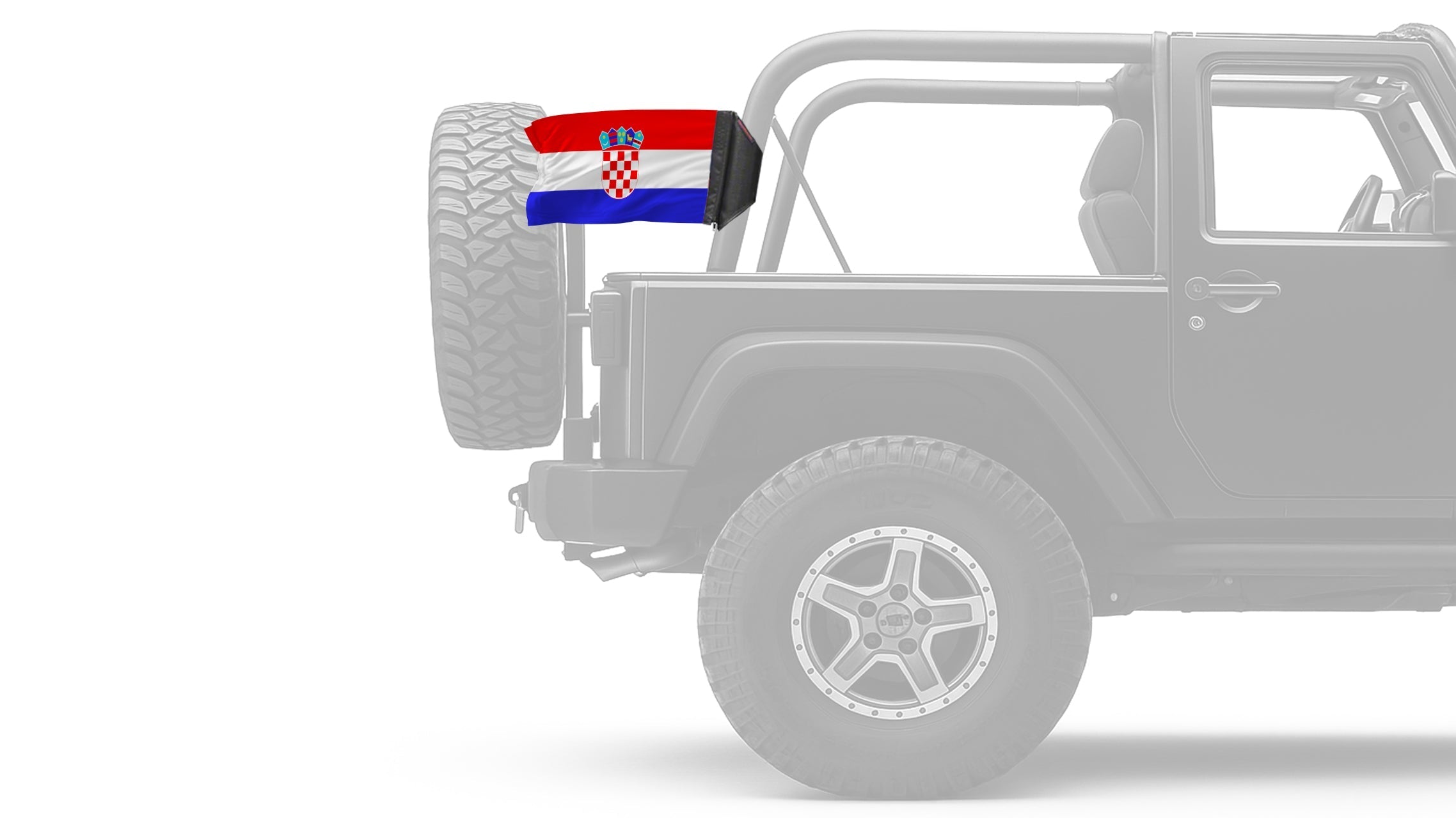 Croatia 12"x18" Forever Wave Flag for Jeep Wrangler JL 2-Door 2018-Present