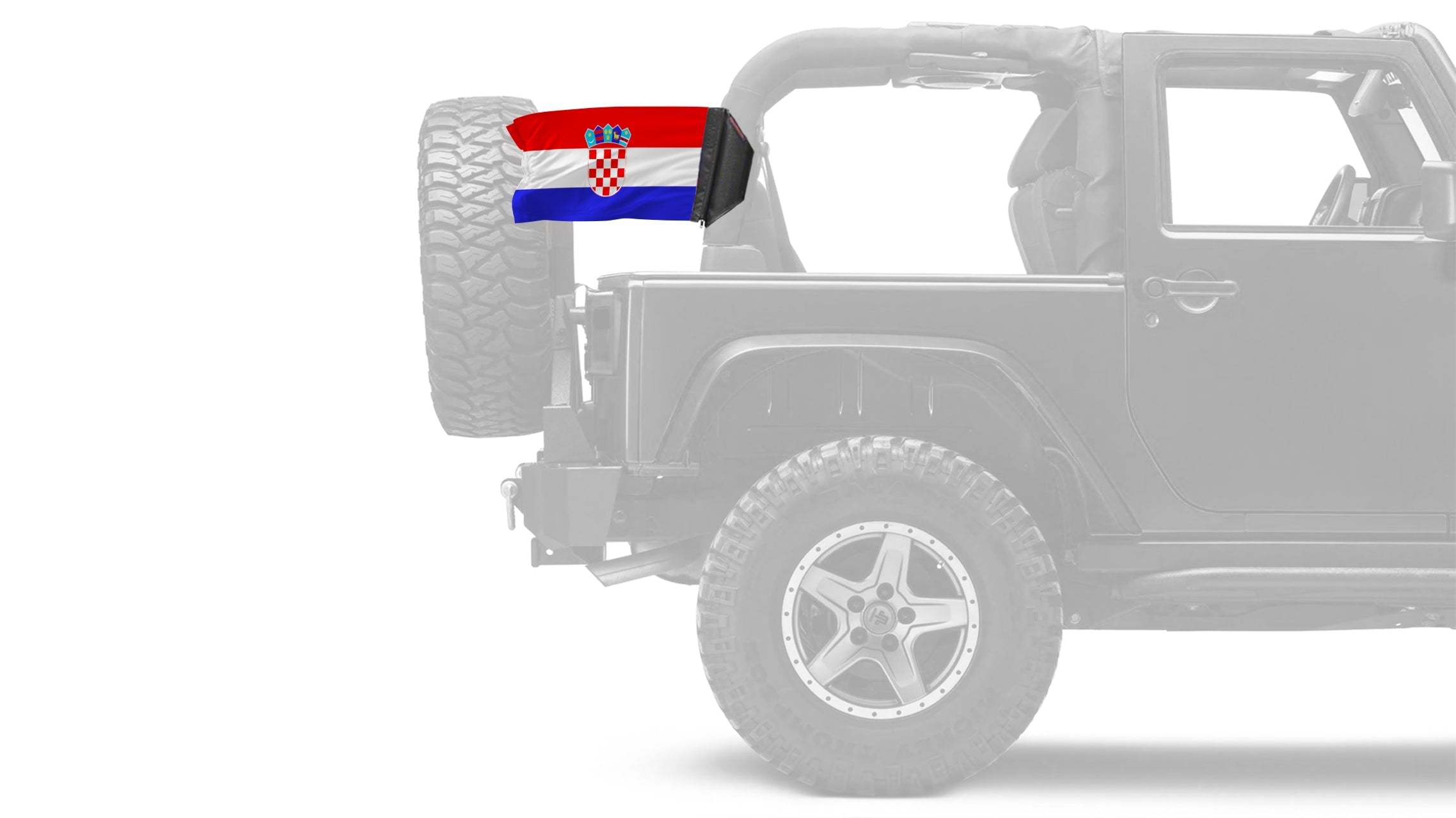 Croatia 12"x18" Forever Wave Flag for Jeep Wrangler JK 2-Door 2007-2018